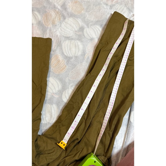 Zara Basic Women Paperbag Ankle Pants Size Small Wide Leg Dark KHAKI‎ Brown Y2K - Picture 9 of 10